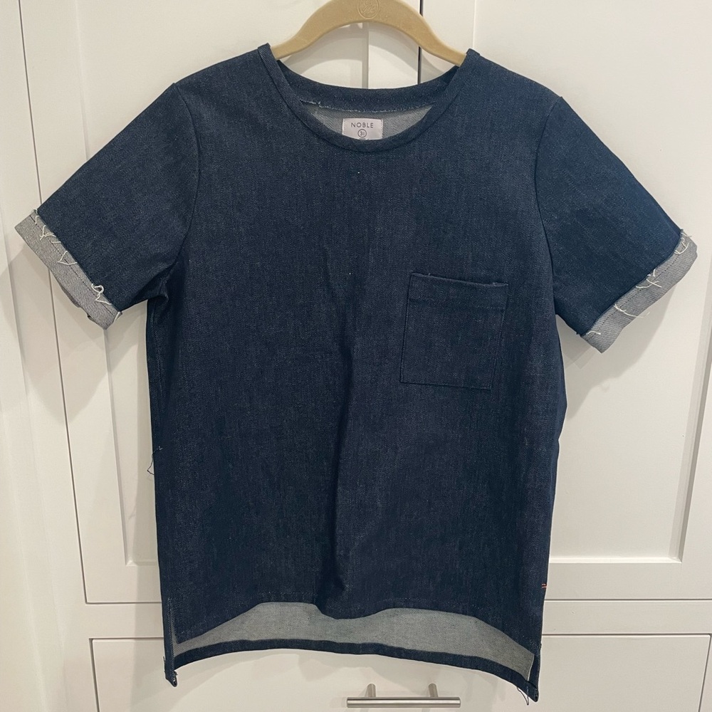 Noble 31 Denim Crew Neck Top, Size S
